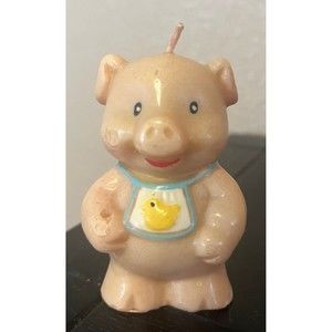 Vintage Cheerful Critters Pig Candle